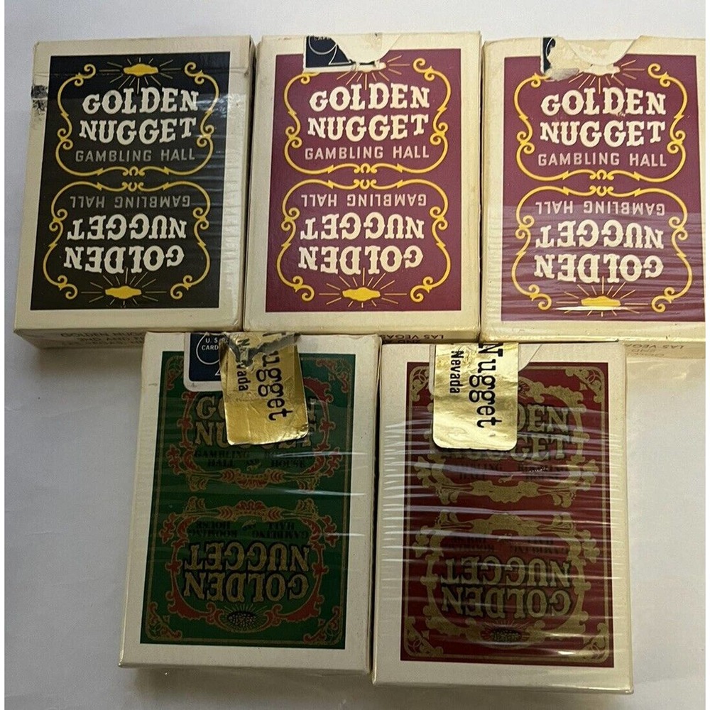 Golden Nugget Playing Cards Type 3 And 4 Black, Red , Green 70s-80s Casino Poker
